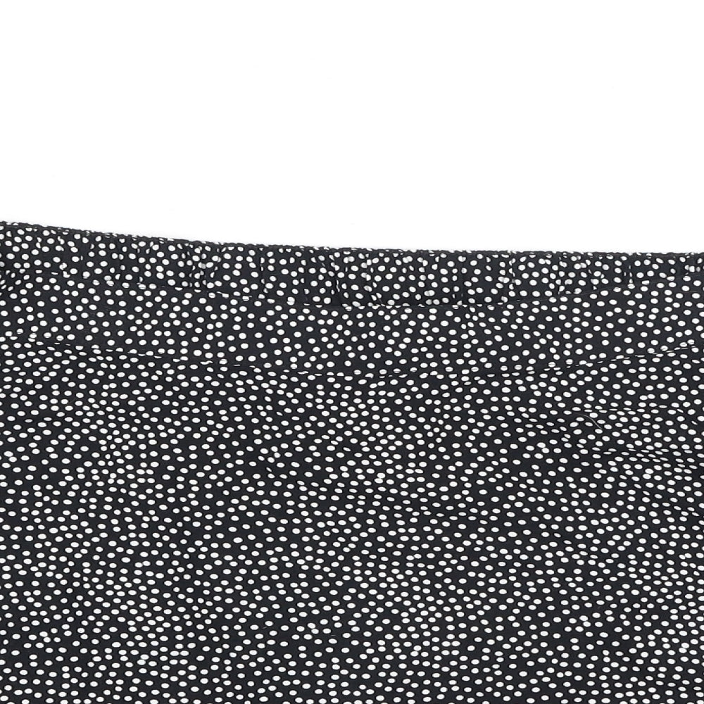 Papaya Womens Black Polka Dot Viscose Skater Skirt Size 18