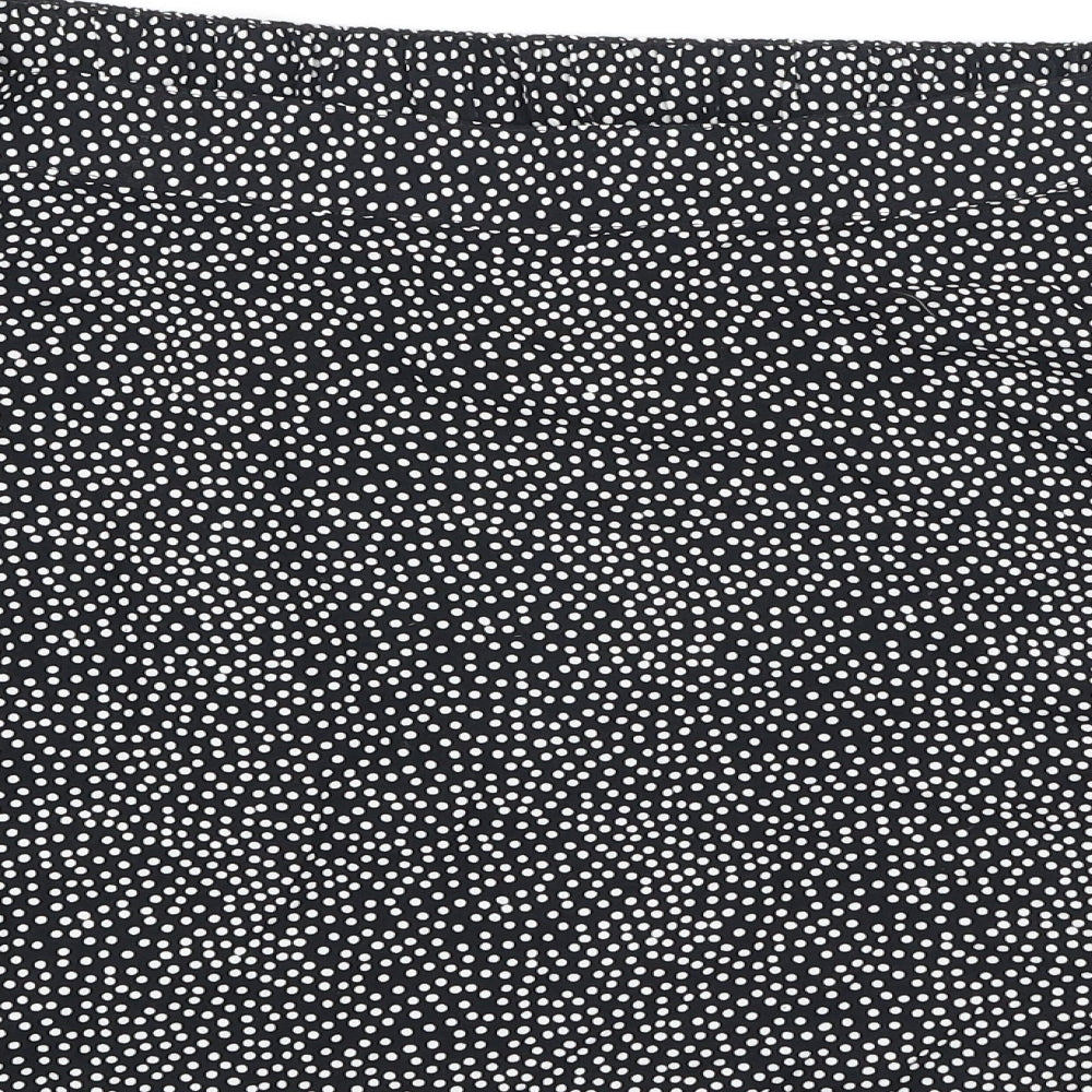 Papaya Womens Black Polka Dot Viscose Skater Skirt Size 18