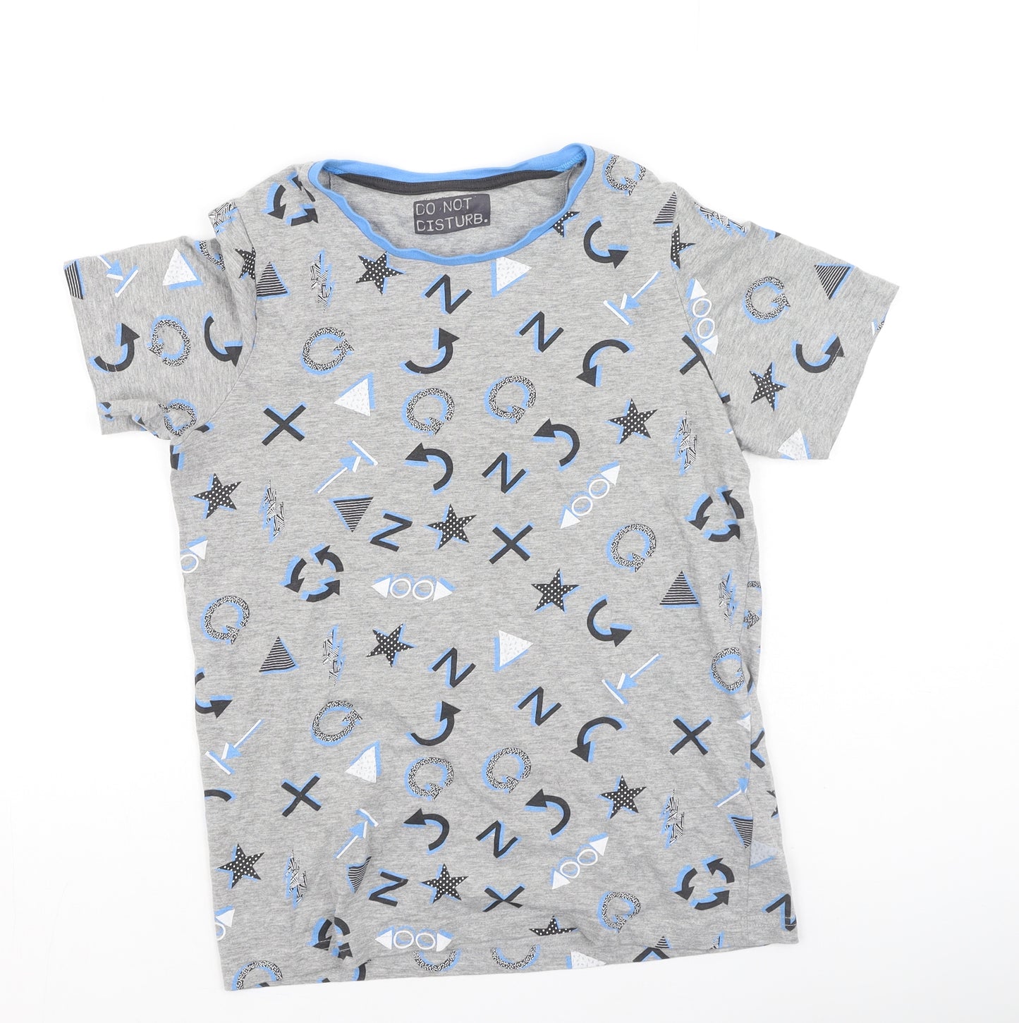 Marks and Spencer Boys Grey  Cotton Basic Casual Size 12-13 Years Round Neck