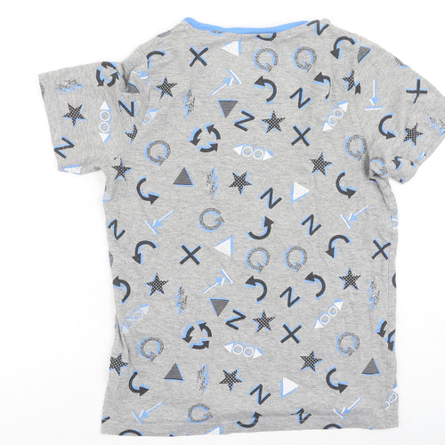 Marks and Spencer Boys Grey  Cotton Basic Casual Size 12-13 Years Round Neck