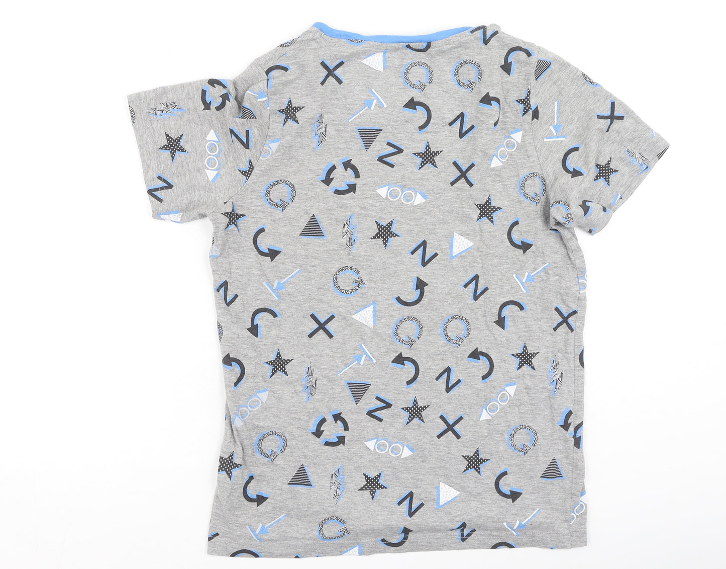 Marks and Spencer Boys Grey  Cotton Basic Casual Size 12-13 Years Round Neck