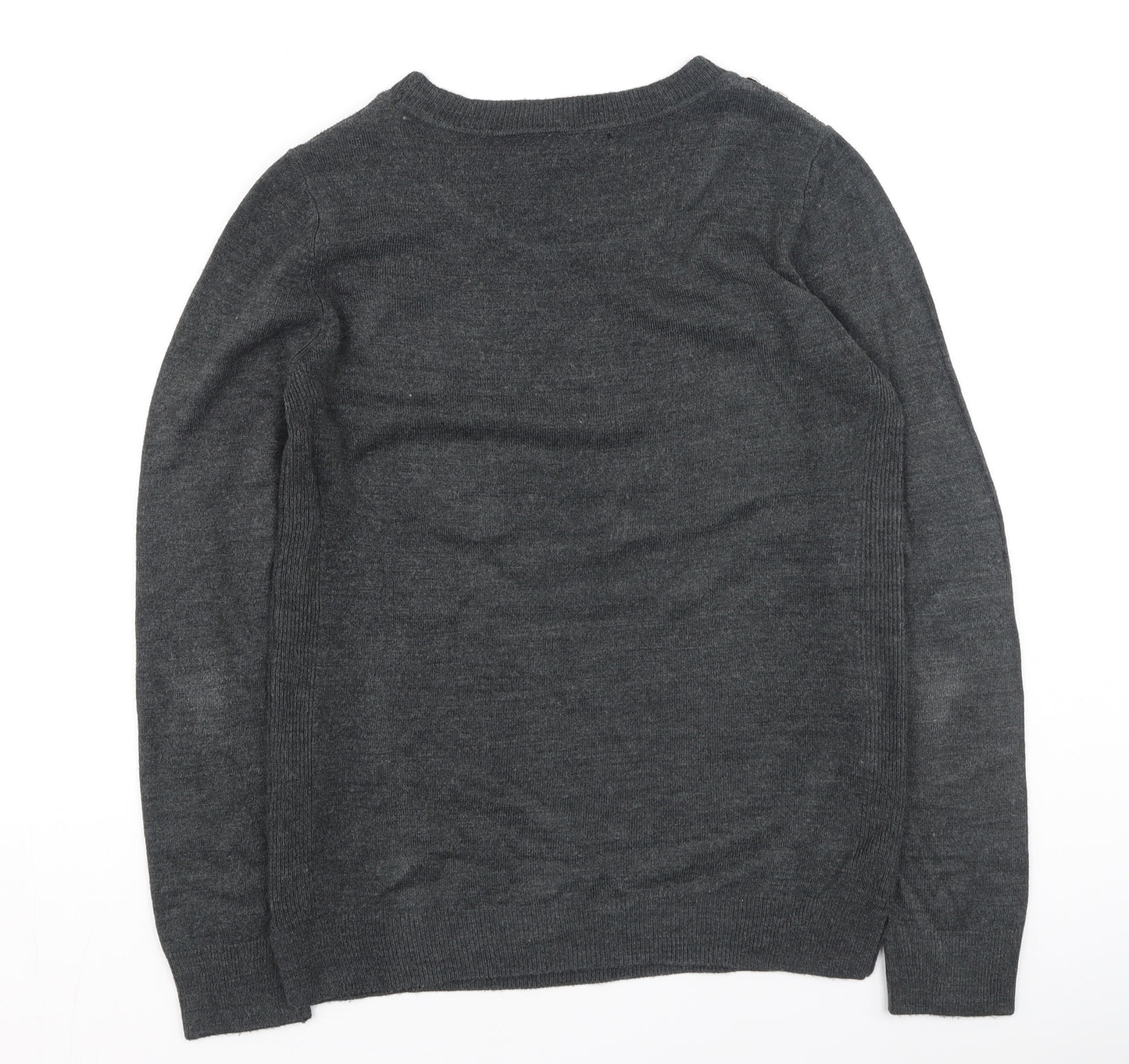 Primark  Womens Grey Round Neck  Acrylic Pullover Jumper Size 8