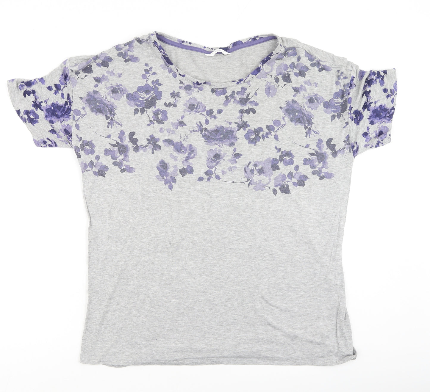 Dunnes Stores Womens Grey Floral Viscose Top Pyjama Top Size 18