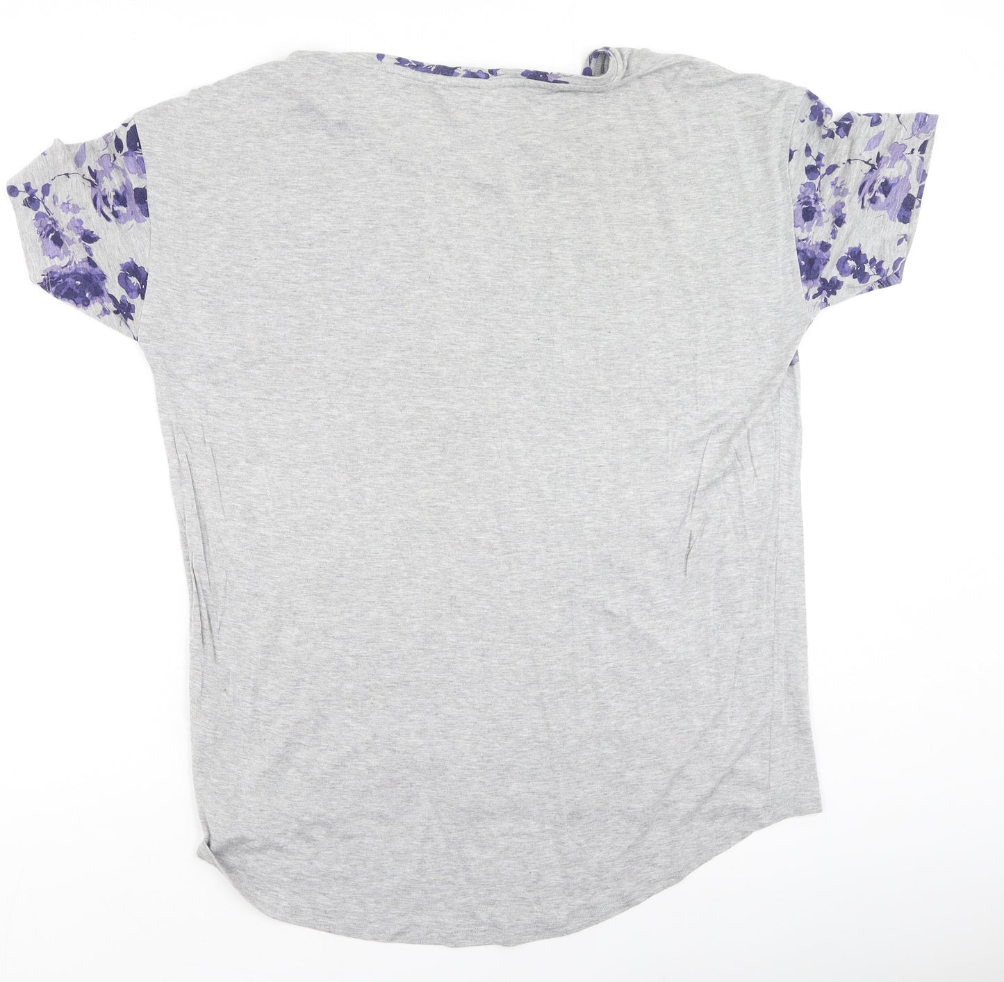 Dunnes Stores Womens Grey Floral Viscose Top Pyjama Top Size 18
