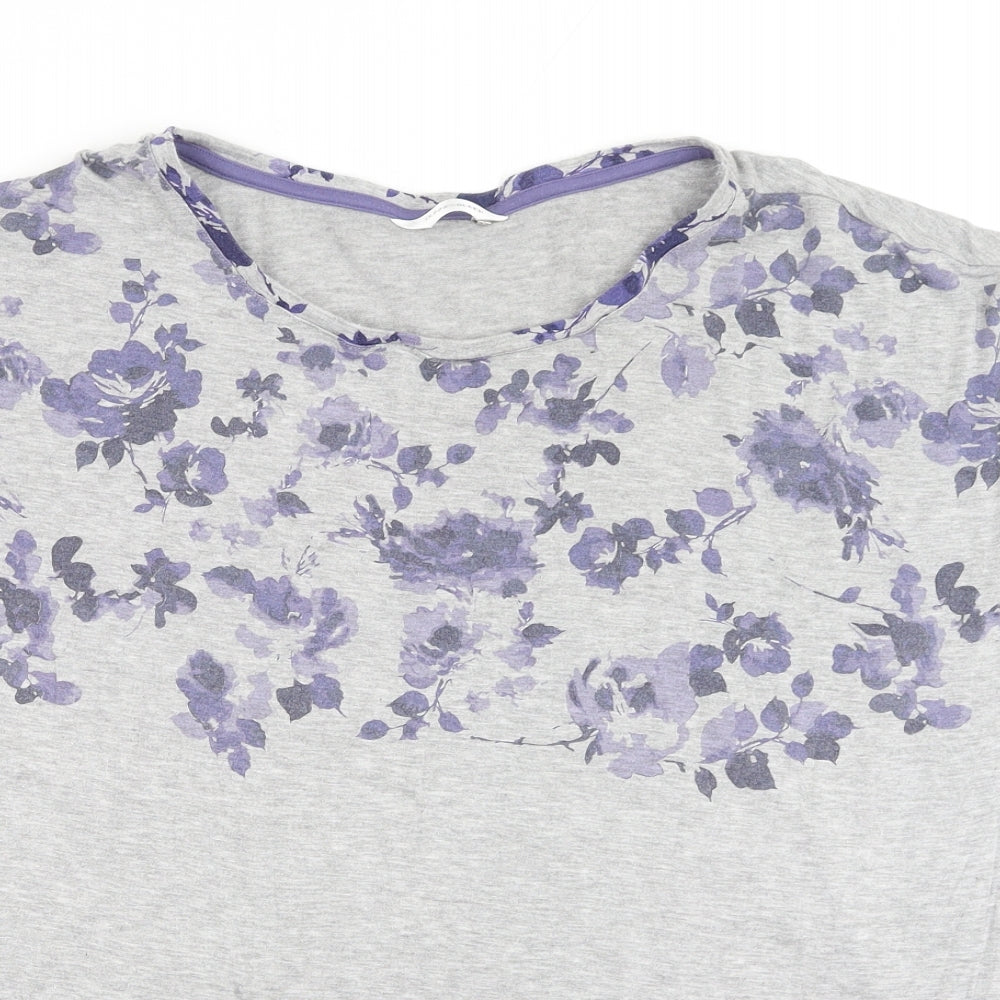 Dunnes Stores Womens Grey Floral Viscose Top Pyjama Top Size 18