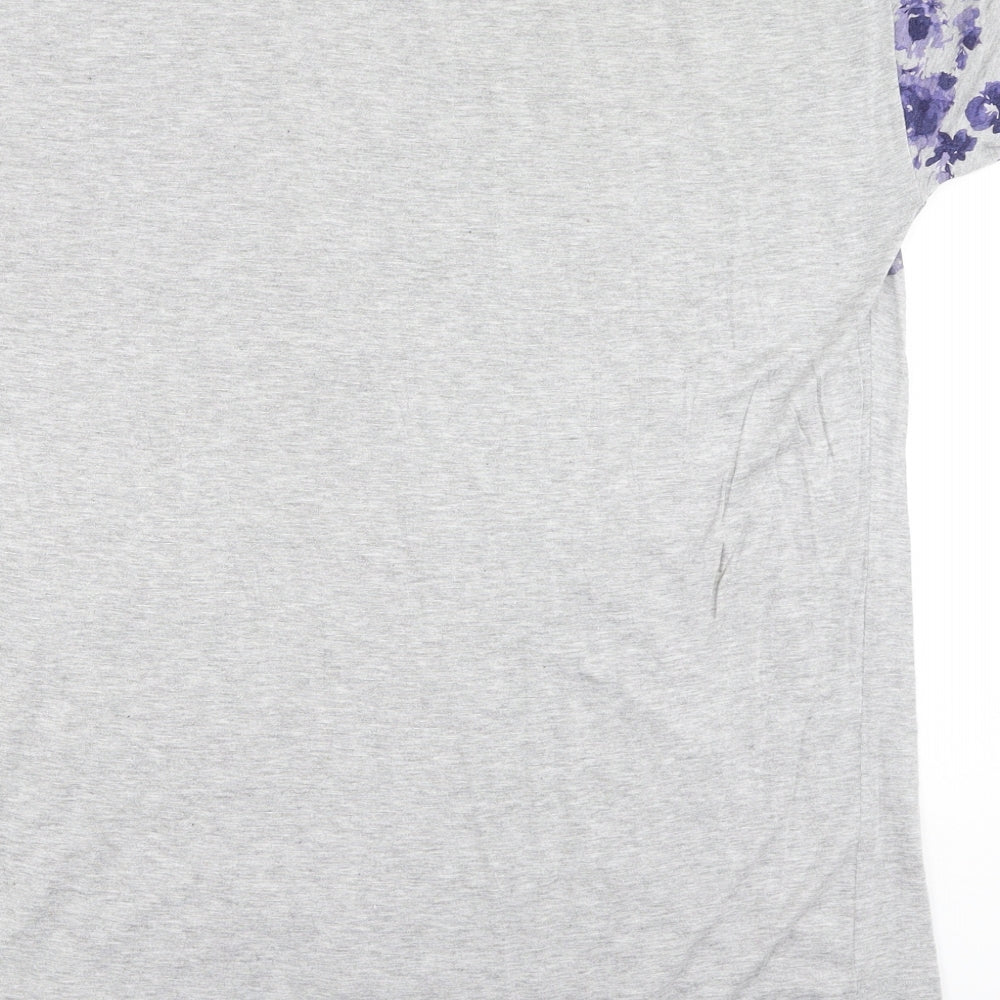 Dunnes Stores Womens Grey Floral Viscose Top Pyjama Top Size 18