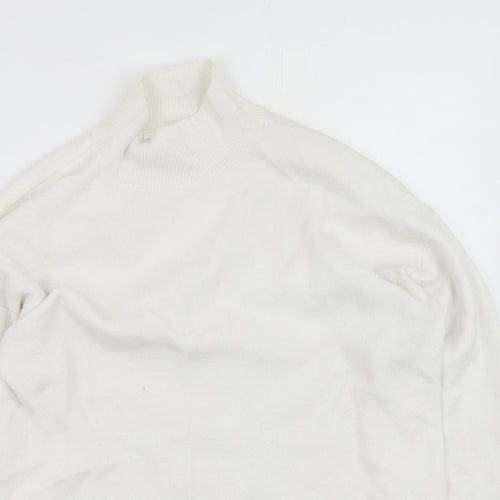 Primark Womens Ivory High Neck  Viscose Pullover Jumper Size M
