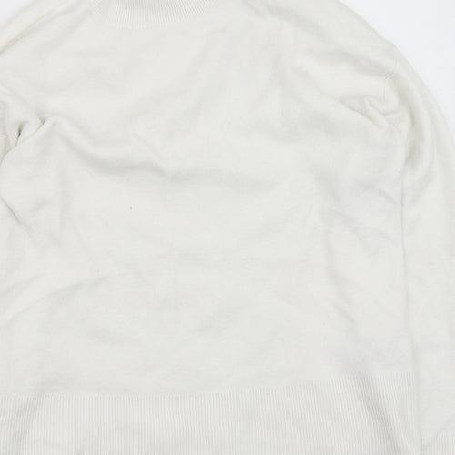 Primark Womens Ivory High Neck  Viscose Pullover Jumper Size M