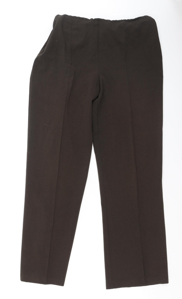 Autonomy Womens Brown Polyester Trousers Size 12 L29 in Regular