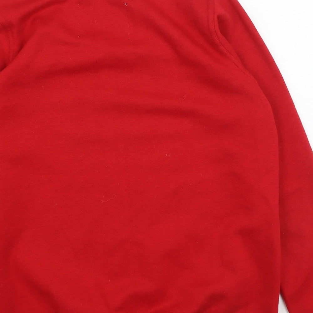 Preworn Womens Red  Polyester Pullover Sweatshirt Size S
