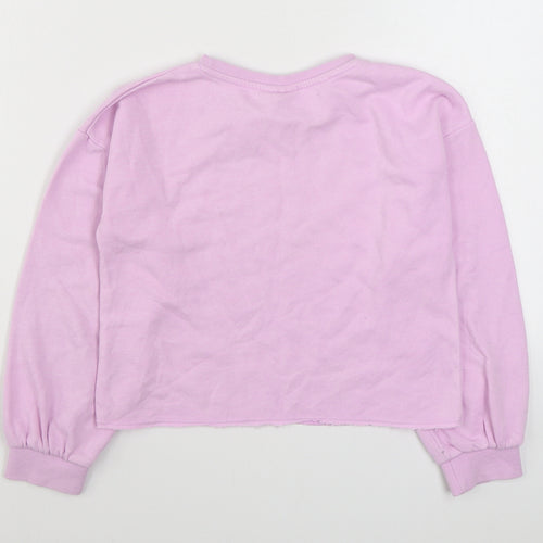 Matalan Girls Pink  Cotton Pullover Sweatshirt Size 9 Years  Pullover