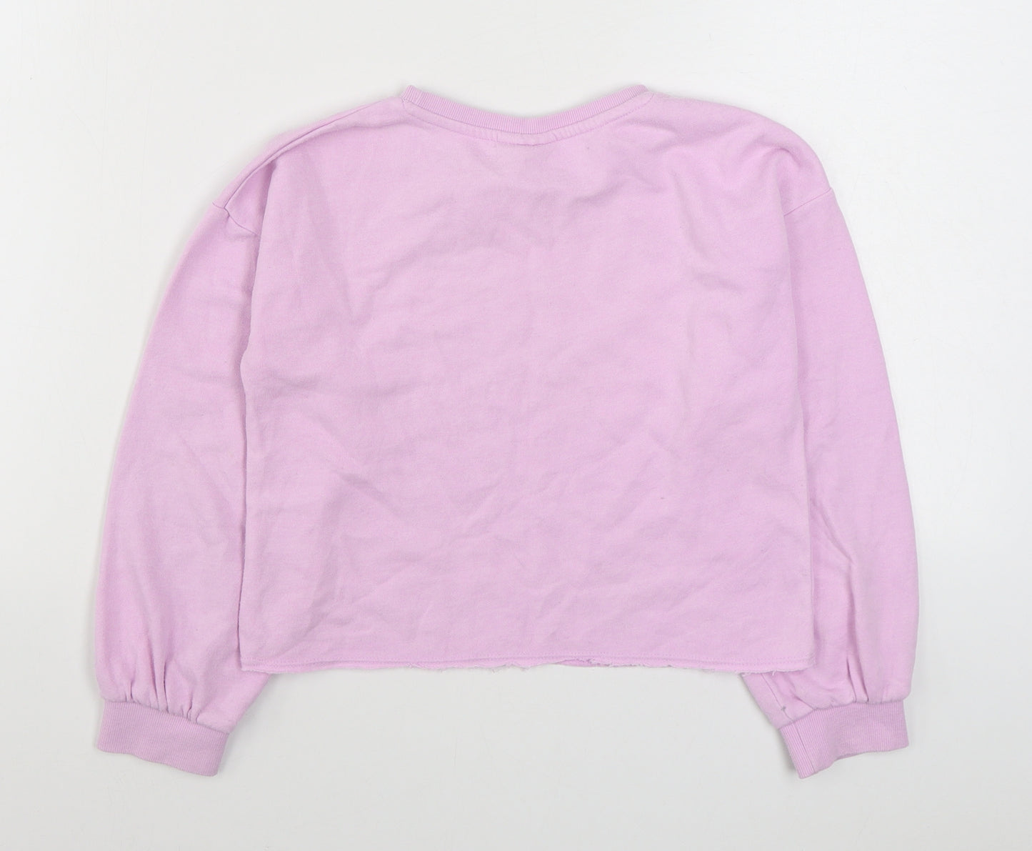 Matalan Girls Pink  Cotton Pullover Sweatshirt Size 9 Years  Pullover