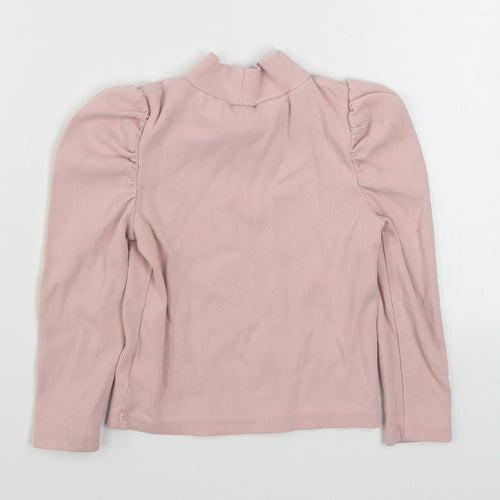 Gap Girls Pink High Neck  Cotton Pullover Jumper Size 4 Years  Pullover