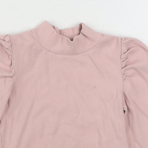 Gap Girls Pink High Neck  Cotton Pullover Jumper Size 4 Years  Pullover