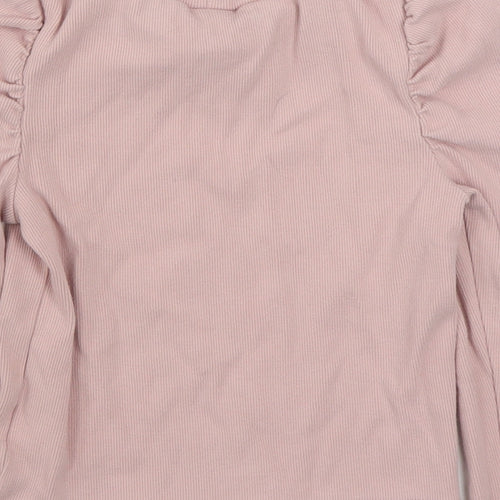 Gap Girls Pink High Neck  Cotton Pullover Jumper Size 4 Years  Pullover