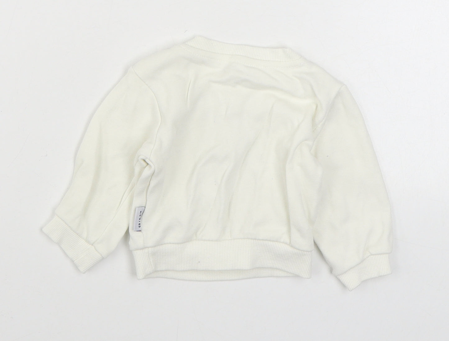 Baby Hi Girls White  Cotton Pullover Jumper Size 6-9 Months  Pullover