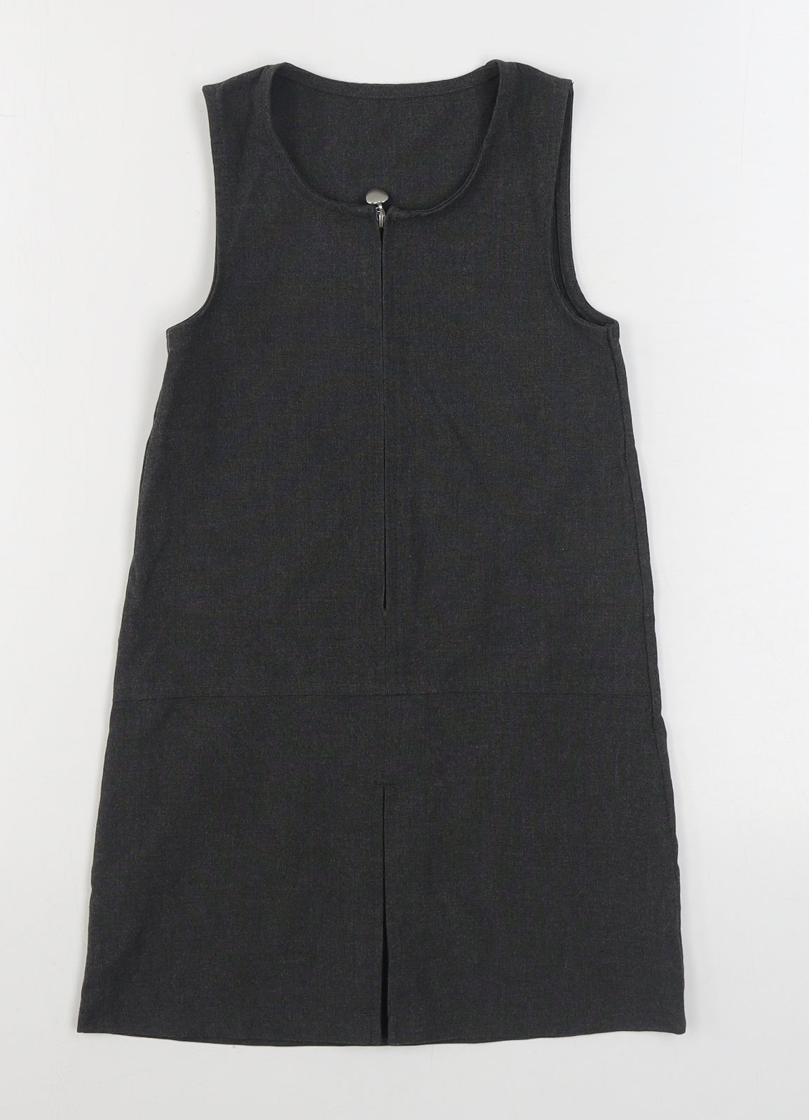 Dunnes Stores Girls Grey  Cotton A-Line  Size 4-5 Years  Scoop Neck Zip - School