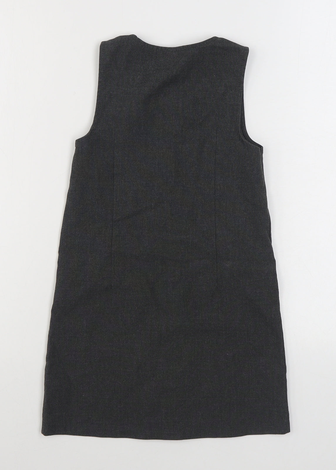 Dunnes Stores Girls Grey  Cotton A-Line  Size 4-5 Years  Scoop Neck Zip - School
