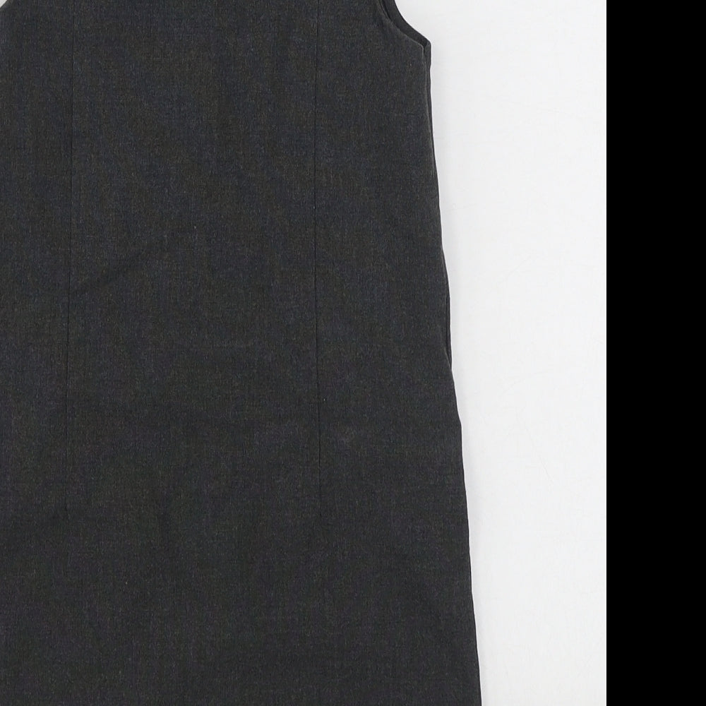 Dunnes Stores Girls Grey  Cotton A-Line  Size 4-5 Years  Scoop Neck Zip - School