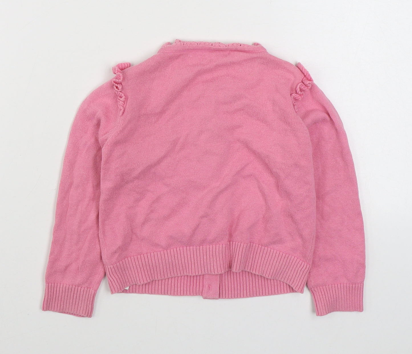 Geoge Girls Pink Round Neck  100% Cotton Cardigan Jumper Size 3-4 Years  Button