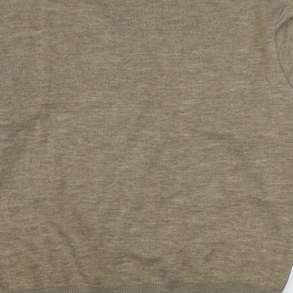 Gabicci Mens Brown V-Neck  Wool Pullover Jumper Size XL