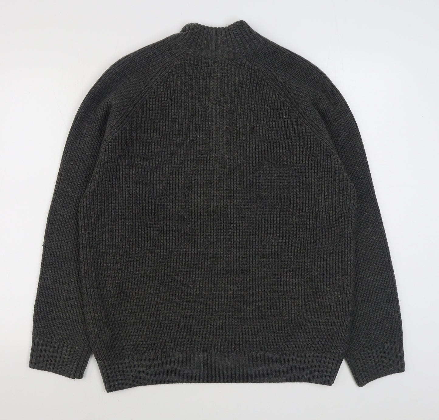 Marks and Spencer Mens Grey V-Neck  Acrylic Pullover Jumper Size XL