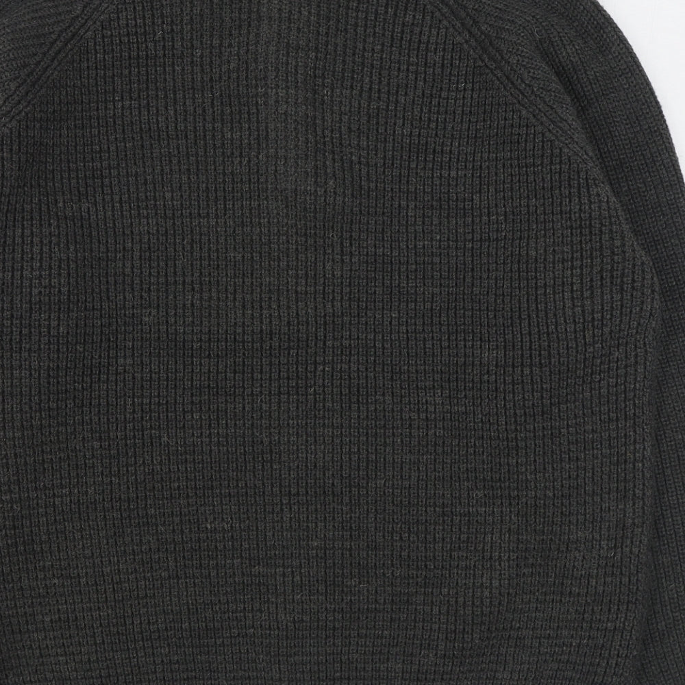 Marks and Spencer Mens Grey V-Neck  Acrylic Pullover Jumper Size XL