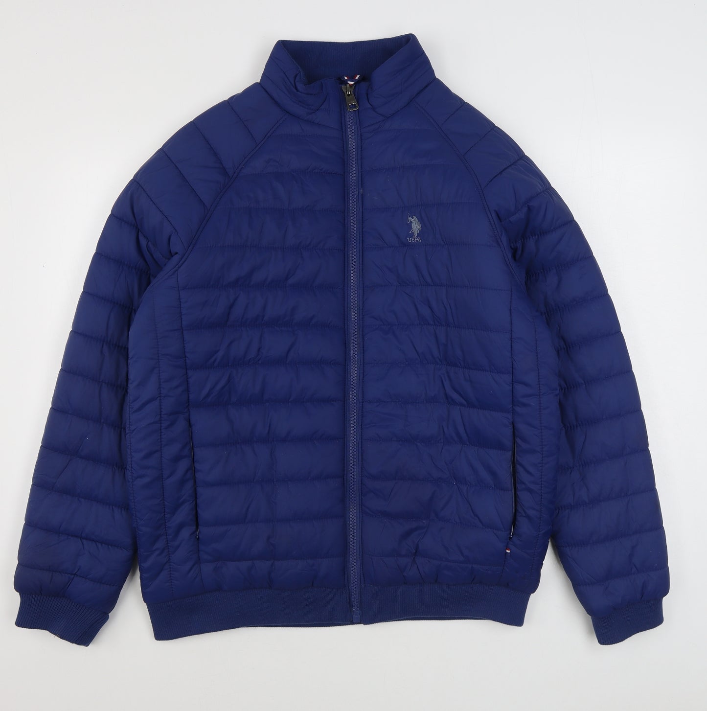US Polo Assn. Mens Blue   Puffer Jacket Coat Size L  Zip