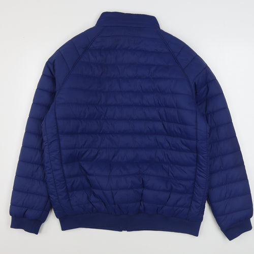 US Polo Assn. Mens Blue   Puffer Jacket Coat Size L  Zip