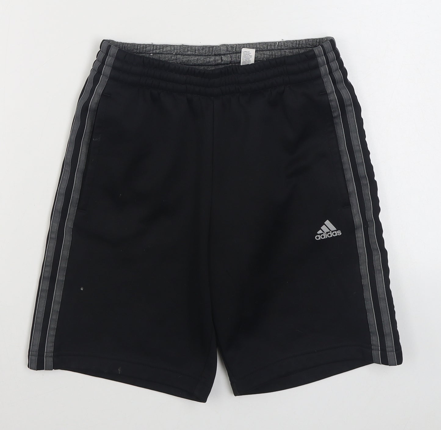 adidas Boys Black  Polyester Sweat Shorts Size 11-12 Years  Regular Tie