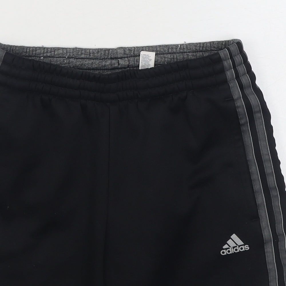 adidas Boys Black  Polyester Sweat Shorts Size 11-12 Years  Regular Tie