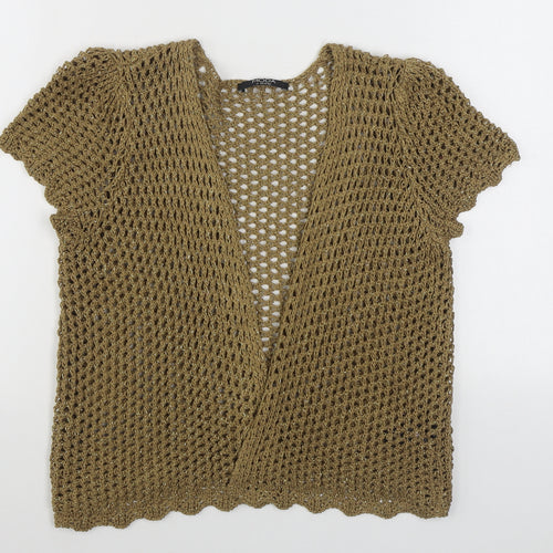 George Womens Brown V-Neck  Acrylic Cardigan Jumper Size 12