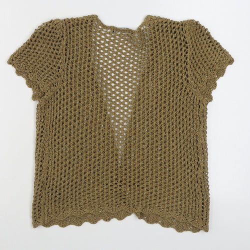 George Womens Brown V-Neck  Acrylic Cardigan Jumper Size 12