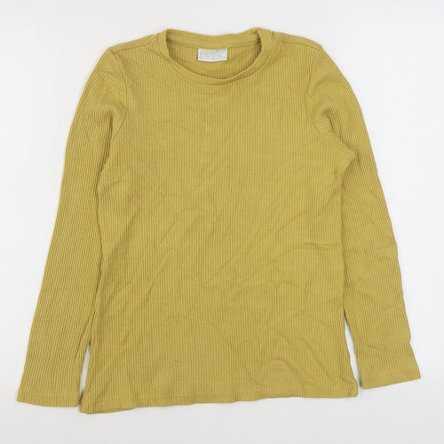 Cotswold Womens Yellow Round Neck  Viscose Pullover Jumper Size S