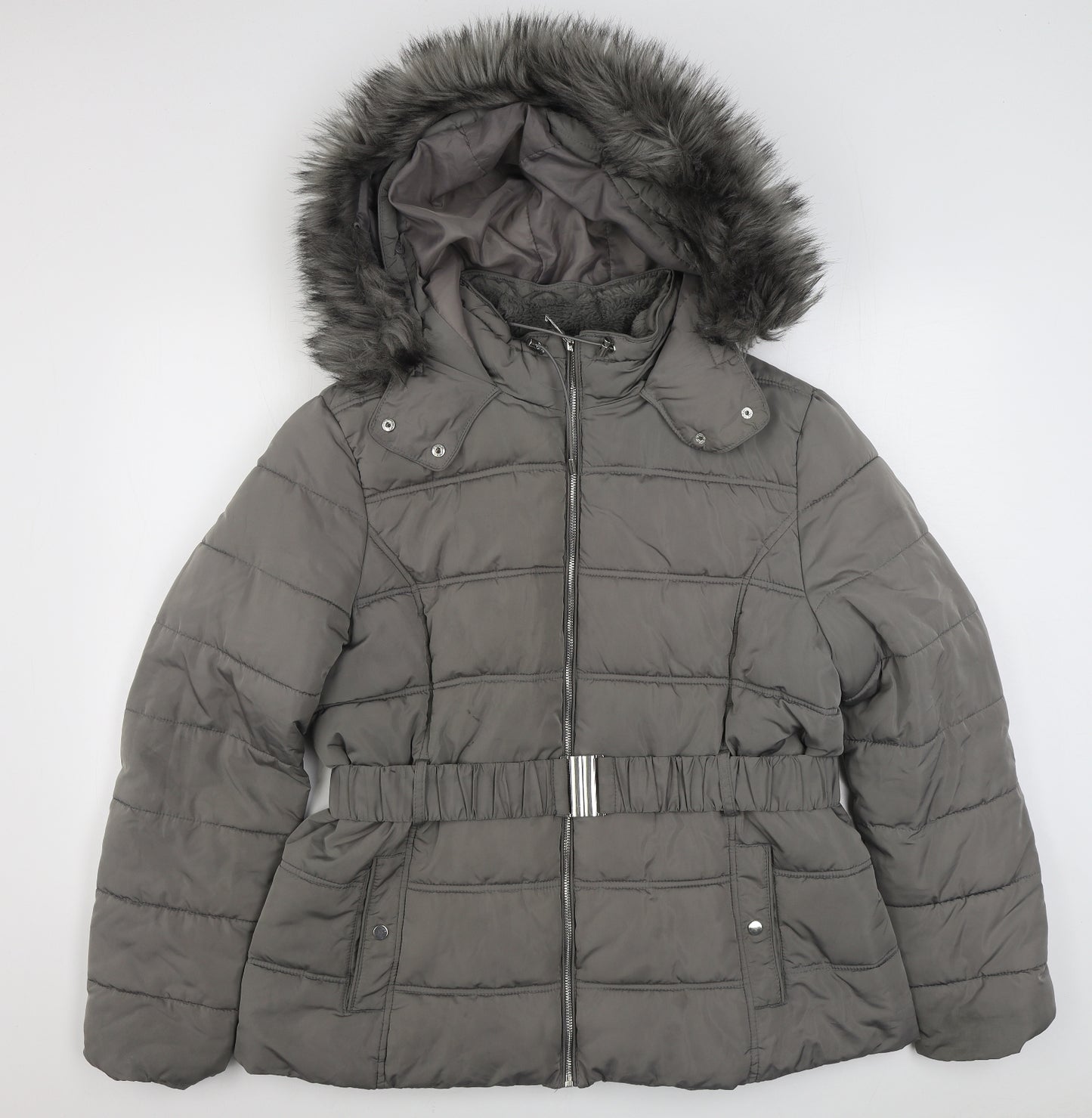 New Look Womens Grey   Parka Coat Size 18  Zip