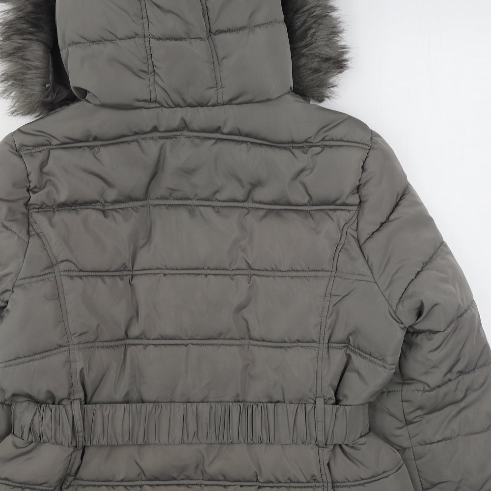 New Look Womens Grey   Parka Coat Size 18  Zip