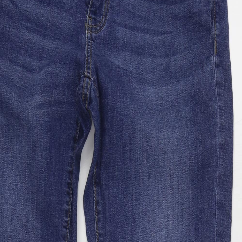 Dunnes Stores Womens Blue  Cotton Straight Jeans Size 14 L32 in Regular Zip