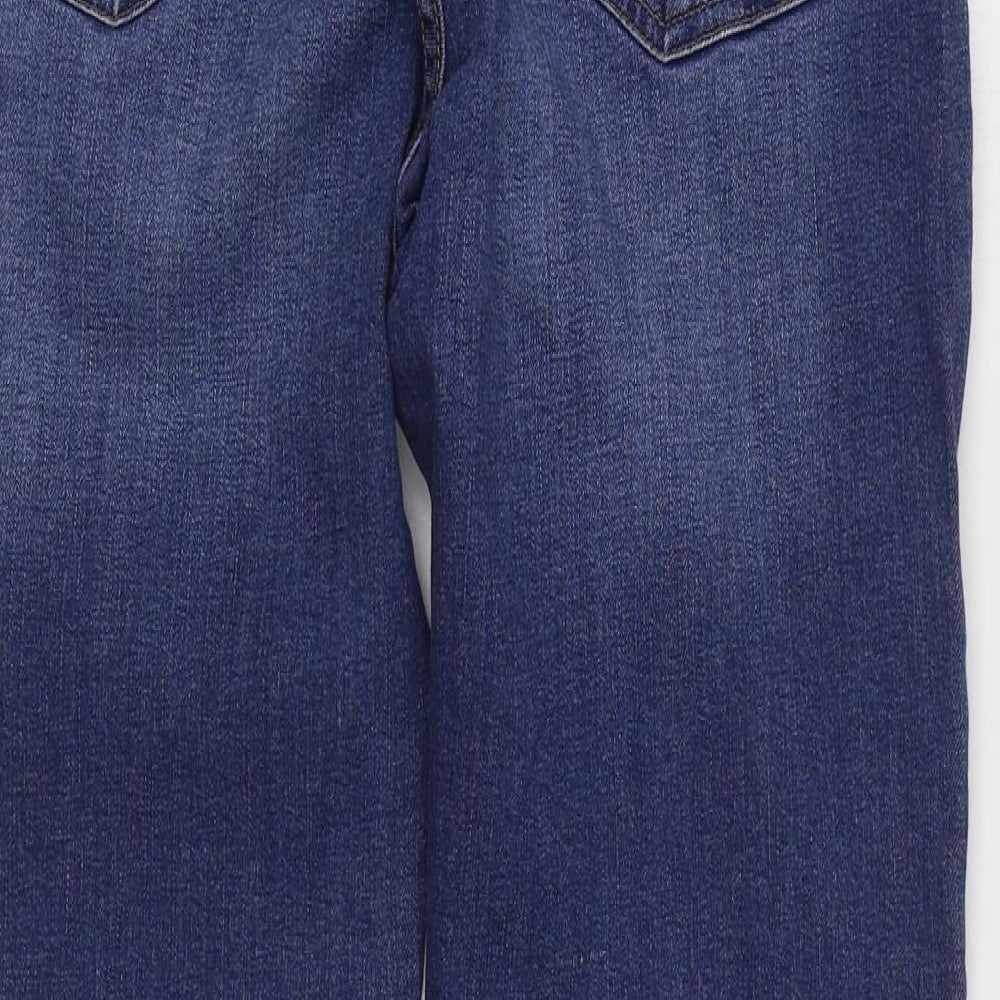 Dunnes Stores Womens Blue  Cotton Straight Jeans Size 14 L32 in Regular Zip