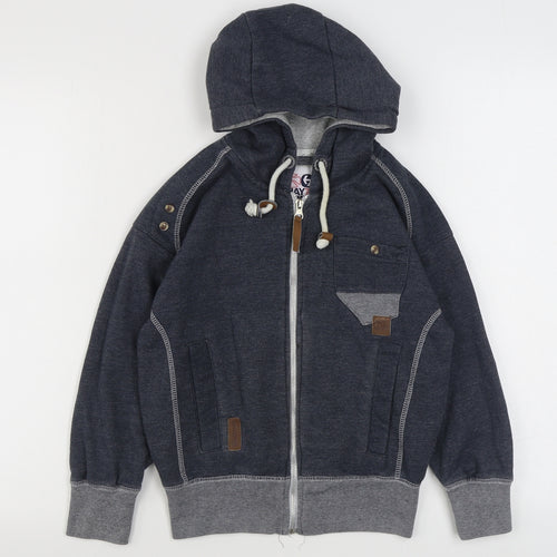 Hay Wire Boys Blue  Cotton Full Zip Hoodie Size 6-7 Years  Zip