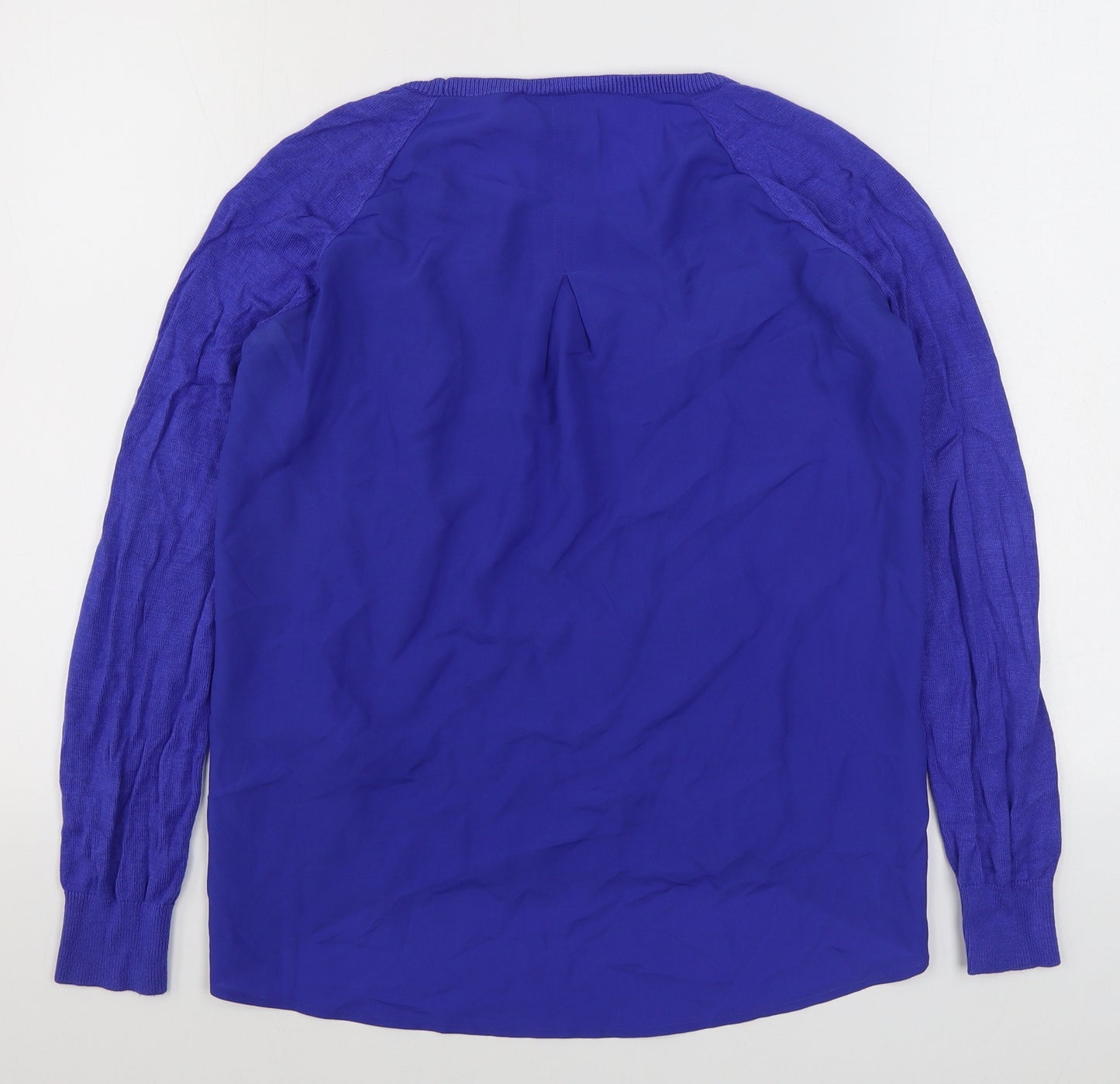 Oasis Womens Blue Boat Neck  Viscose Pullover Jumper Size S