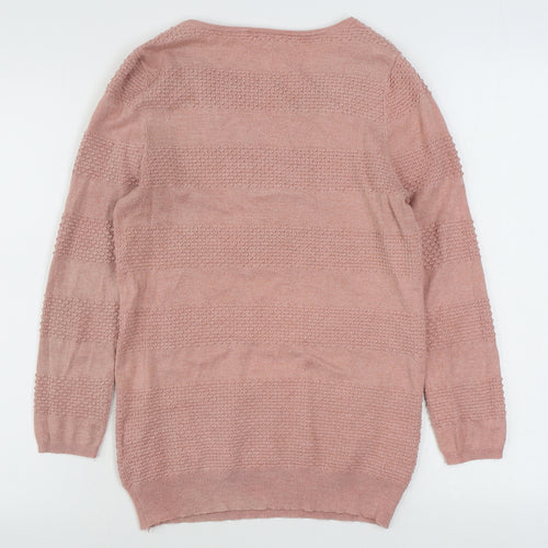 Warehouse Womens Pink Scoop Neck  Viscose Pullover Jumper Size 8