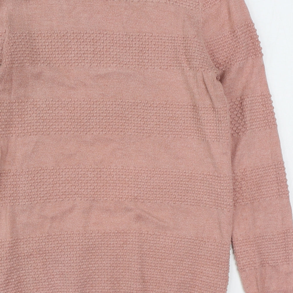 Warehouse Womens Pink Scoop Neck  Viscose Pullover Jumper Size 8