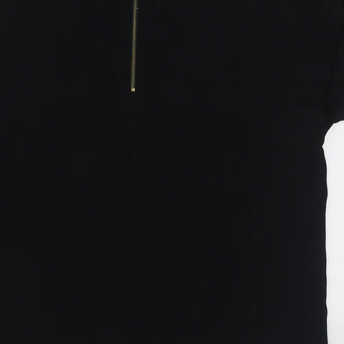 River Island Womens Black  Polyester Basic Blouse Size 12 Scoop Neck