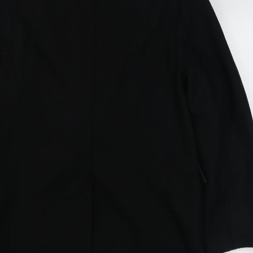 Dunnes Stores Mens Black   Overcoat Coat Size L  Button
