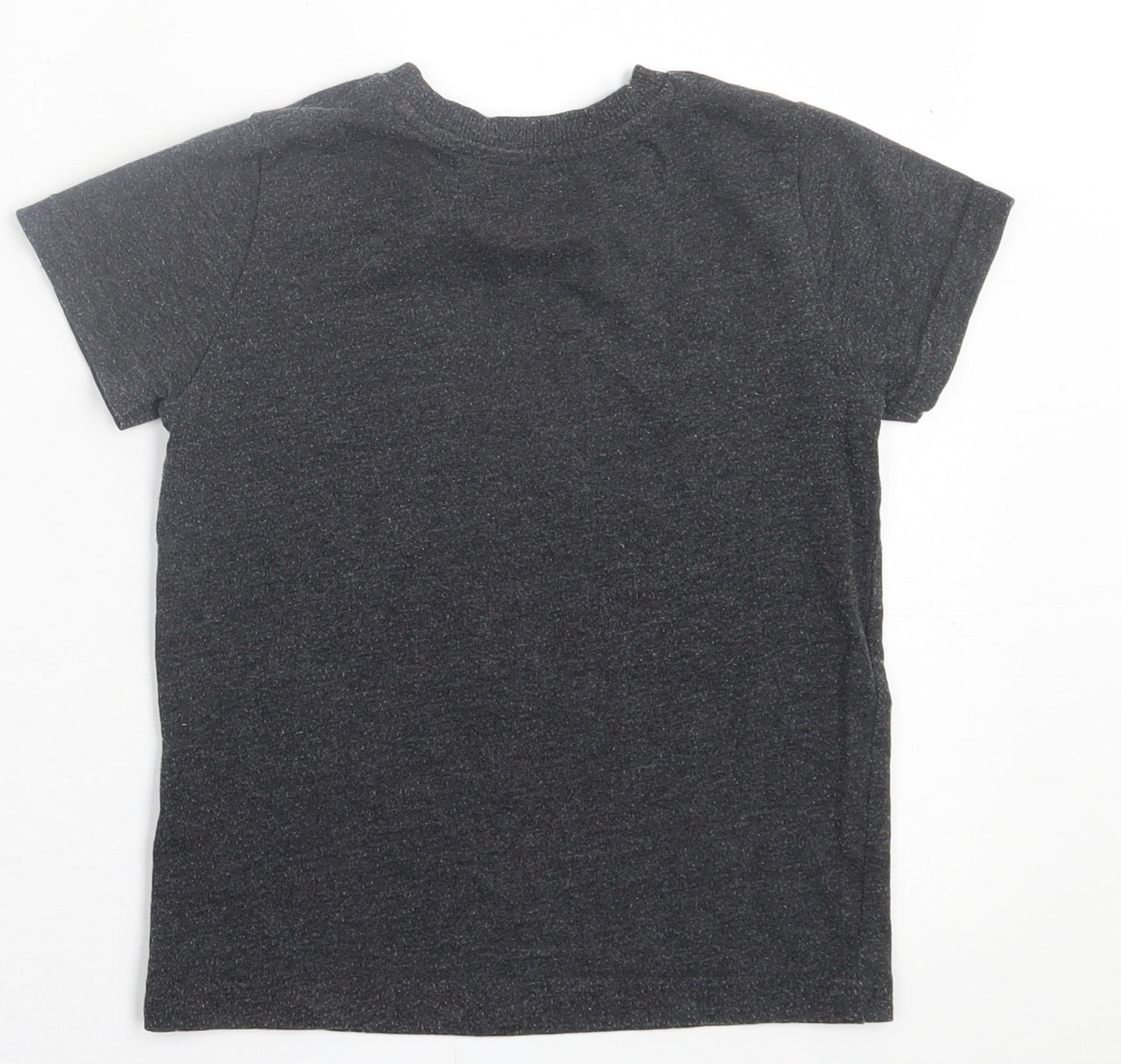 Matalan Boys Grey  Cotton Basic T-Shirt Size 4 Years Crew Neck Pullover