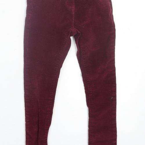 Marks and Spencer Girls Purple  Cotton Capri Trousers Size 5-6 Years  Regular Button