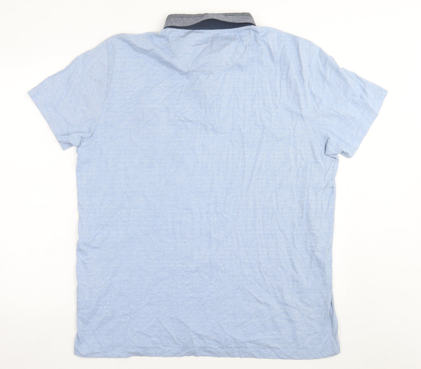 Primark Mens Blue  Cotton  Polo Size XL Collared Button