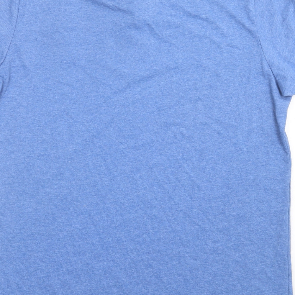 Brave Soul Mens Blue  Cotton  Polo Size XL Collared Button