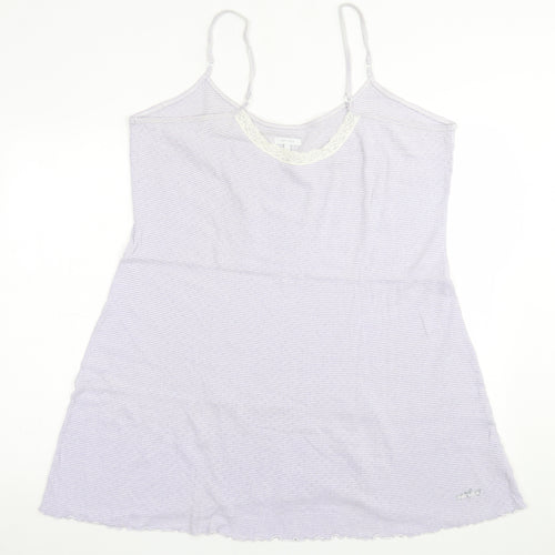Per Una Womens Purple Striped Cotton  Dress Size L