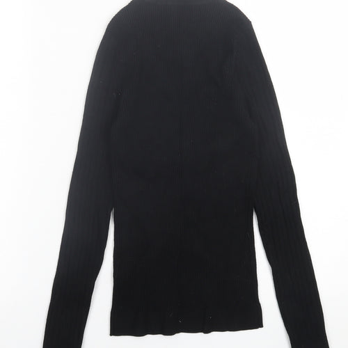 New Look Womens Black Crew Neck  Viscose Pullover Jumper Size 10
